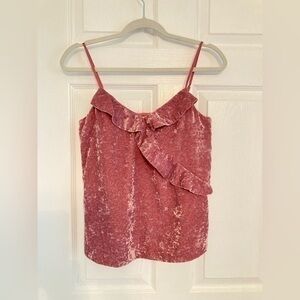 J Crew pink velvet sleeveless top